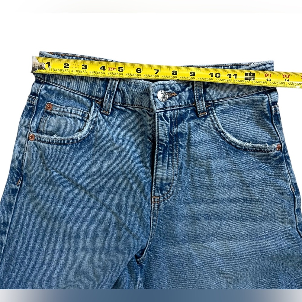 Zara High Waisted baggy fit Denim Jeans Y2k Style Sz 13-14 CM 164 (27x26 Actual) - Picture 6 of 12